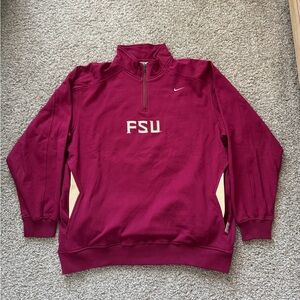 Vintage Nike Team Florida State Seminoles 1/4 zip Men's M sweater FSU Swoosh